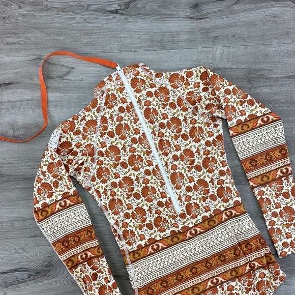 ☀️RIP CURL☀️ G BOMB LONG SLEEVE UV BURNT ORANGE BODY SUIT - Picture 15 of 15